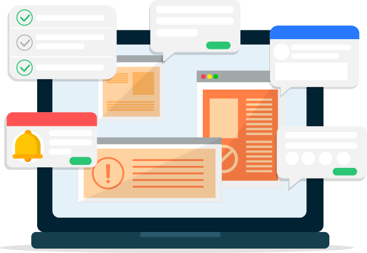 PCモニターのセキュリティ対策ソフトのイメージイラスト